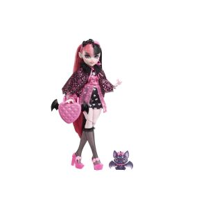 Mattel Monster High Draculaura Puppe mit Count Fabulous Fledermaus-Haustier - Mattel Baba