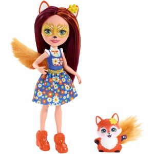 Mattel Enchantimals Felicity Fox baba és Flick figura fehér háttérrel - Mattel