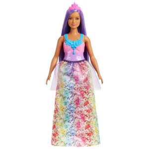 Mattel Barbie Dreamtopia Princess Curvy baba lila hajjal, elölnézet - Mattel