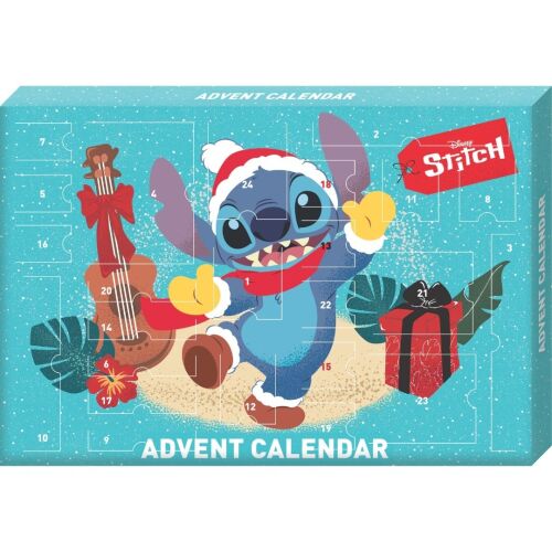 Disney Stitch adventný kalendár pre deti, s postavičkou Stitch a vianočnou tematikou