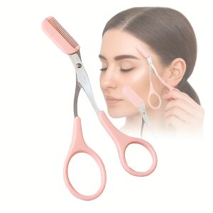 Szemöldök olló vágáshoz, formázáshoz és formázáshoz 12,5 cm-es fésűvel