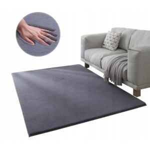 PLÜSCHTEPPICH DUNKELGRAU WEICH ANGENEHM 160x220 CM 143357011 - Wandpaneele & Wandaufkleber, Teppiche und Tischdecken