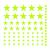 Set 75 stickere fosforescente decorative, stele, buline, lumineaza verde, dimensiuni 1-4 cm 143359781