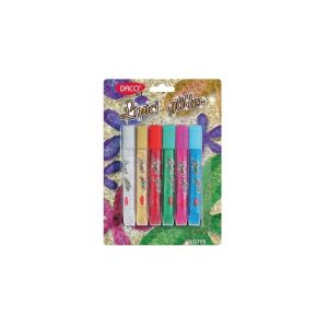 Csillámos színes ragasztókészlet, 6 db-os Daco