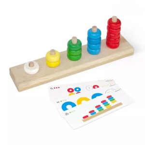 Set de construcție piramidă din lemn pentru calcul. 143360003 - Discuri și tije de numărare