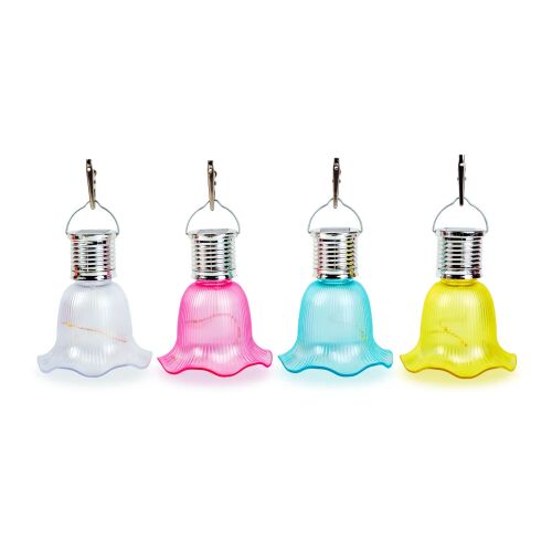 Floare Solară de Agățat - 3 LED-uri Alb Cald - 17,5 x 9,5 cm