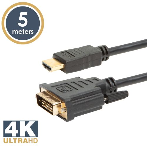DVI-D 
HDMI kábel 5 m, aranyozott csatlakozókkal