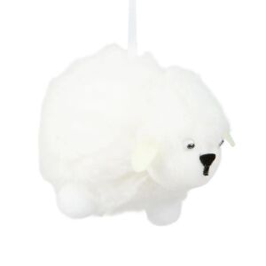 Paște Ornament - Figurină Iepuraș Pufos Alb cu Agățătoare - 10,5 x 8 cm 143380989 - Decorațiuni de Paște