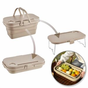 Univerzális összecsukható piknikkosár 3 az 1-ben asztallal és KP03K tárolóval