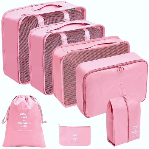 7 darab kozmetikai táskát és rendszerezőt tartalmazó utazókészlet a hatékony csomagoláshoz KS41WZ5
