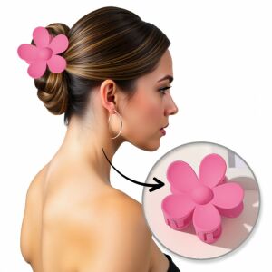 XL sötét rózsaszín hajcsat virág formájú 7x7,5 cm SP152CR