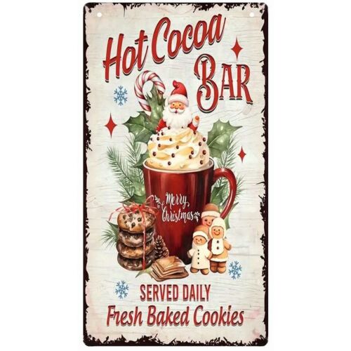 Nyomtatott fa tábla - Hot cocoa bar akasztós tábla