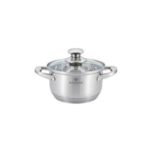 Blaumann Satin Gourmet Line 7.6L rozsdamentes acél magas lábas üveg fedővel - Blaumann