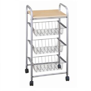 Polcállvány drótkosarakkal, bükk, CAMPO 143401954 - Konyha & Étkezés