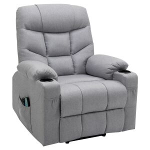 HUDSON Állítható masszázs fotel, világosszürke,  143401983 - Masszázsfotel