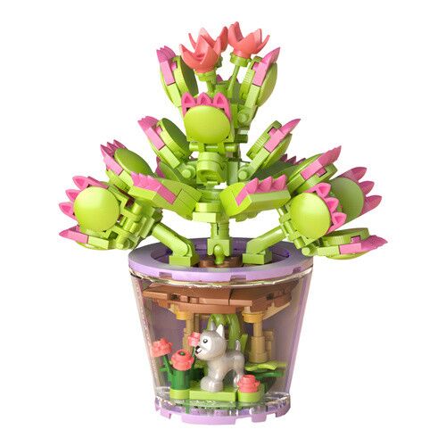 ISO TRADE 3D Virág Építőkészlet Kutya Figurával