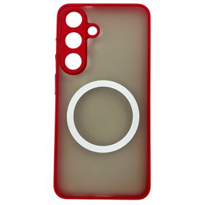 Samsung S25 mágneses műanyag tok, piros-fekete 143427138 - Cellect