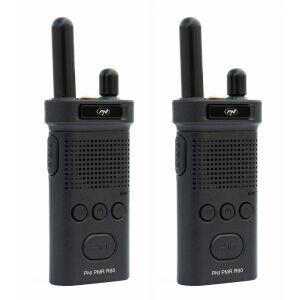 Kit mit 2 tragbaren Radiosendern PNI PMR R60 446 MHz, 0,5 W, 16 programmierbare Kanäle, 16 PMR- und 50 CTCSS- und 104 DCS-Töne, Scan, Tastensperre, SOS, Monitor, 1200-mAh-Akku 143427866 - Walkie-Talkie