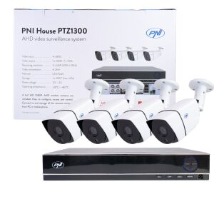 AHD PNI House PTZ1300 Full HD-Videoüberwachungskit - NVR und 4 Außenkameras 2MP Full HD 1080P 143428777 - PNI