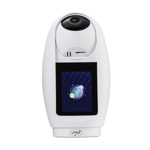 Camera supraveghere video PNI IP733 3MP, audio si video bidirectional, cu buton apelare prin Bluetooth, ecran, functie baby monitor 143428991