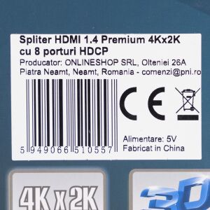 Splitter HDMI 1.4 Premium sa 8 portova HDCP 4Kx2K 143428824 - HDMI razdjelnik