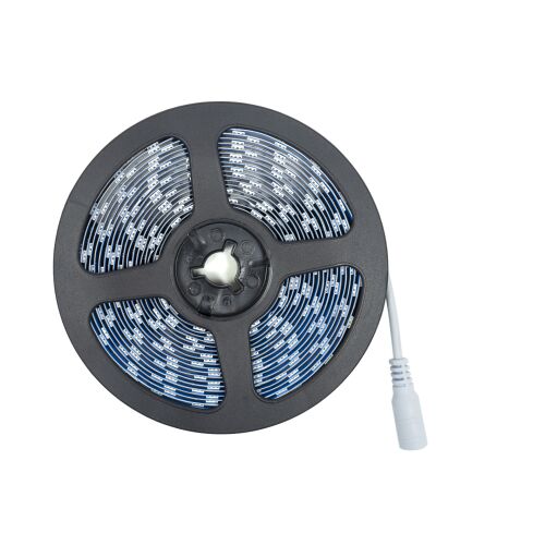 Banda LED W5050, 5 m, alb rece, cu telecomanda, alimentator 230 V, dimabil, joc de lumini, 300 LED- uri tip 5050