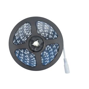 W5050 LED szalag, 5 m, hideg fehér, távirányítóval, 230 V tápegység, szabályozható, fényjáték, 300 LED 5050 típus 143429441 - PNI