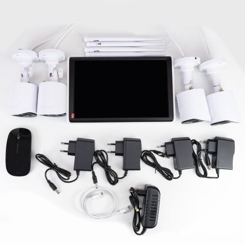 Zestaw do monitoringu wideo PNI House WiFi663 NVR z wyświetlaczem LCD i 4 zewnętrznymi kamerami bezprzewodowymi 3MP, P2P, IP66 143430047