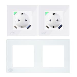 PNI SmartHome WP202 WiFi dupla intelligens aljzatkészlet süllyesztett rögzítőkerettel, internetvezérléssel 143430090 - PNI