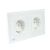 PNI WP202W beépített dupla aljzat, üvegkerettel, 16A, 2X3000W, 230V, fehér 143430069