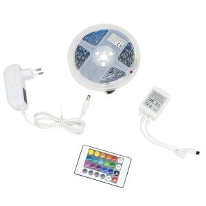 PNI 5050RGB LED-Streifen, 300 LEDs, RGB, dimmbar, Lichtspiele, 5 Meter, IP20, Fernbedienung, 230V Netzteil inklusive 143430683 - Lampen & Beleuchtung