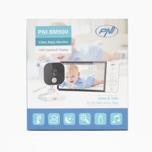 Video Baby Monitor PNI BM500 ecran 5 inch wireless 2.4 GHz, senzor temperatura, VOX, vedere nocturna, functie zoom, cantece de leagan 143430970 - PNI