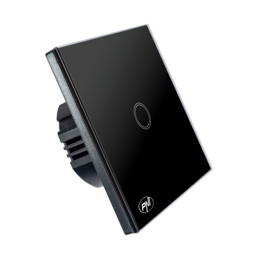 Jednostavan prekidač na dodir PNI SH121, od stakla, crni, sa LED indikatorom, 10A 200W 143430965