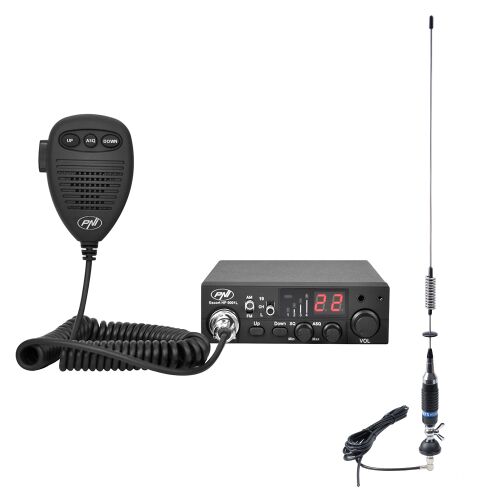CB PNI ESCORT HP 8001L ASQ rádióállomás csomag + PNI S75 CB antenna kábellel és fix rögzítéssel