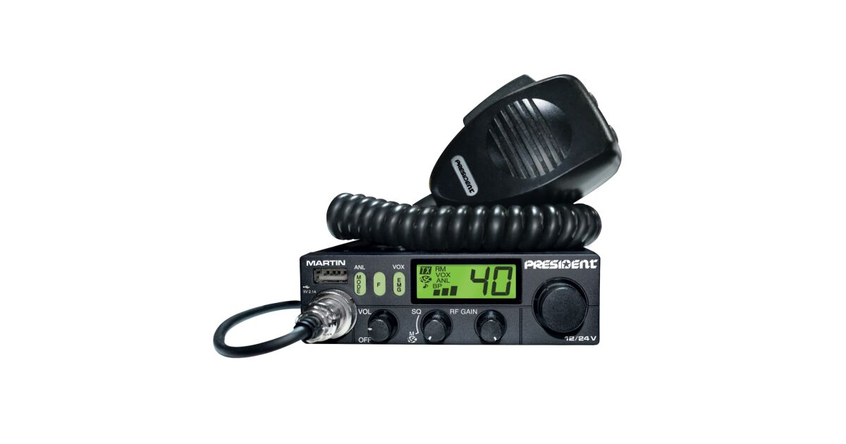 Station CB Radio President LINCOLN II ASC - 10-12 M, Roger Bip, ANL, NB, Filtre - Neuve