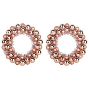 vidaXL Rózsaarany Karácsonyi Labda Koszorúk, 2 darabos szett - Koszorú