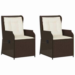 vidaXL Kerti pad párnával 2 pcs Barna Poli rattan 143450841 - Kert