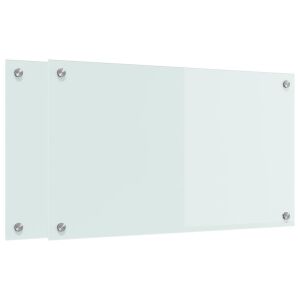 vidaXL Konyhai splashback 2 pcs Fehér 70 x 40 cm edzett üveg 143454061 - Háztartási nagygép kiegészítő