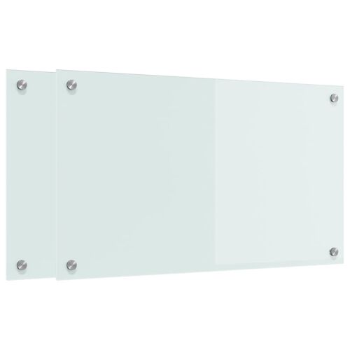 vidaXL Konyhai splashback 2 pcs Fehér 70 x 40 cm edzett üveg 143454061