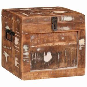 vidaXL Tároló Doboz tárolóval Sokszínű tömör újrahasznosított fa 143459090 - Tárolás & Rendszerezés