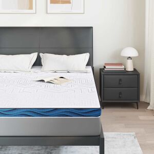 vidaXL Matracpárnák Fehér és kék 140 x 200 cm Gél Memóriahab 143463936 - Ágynemű