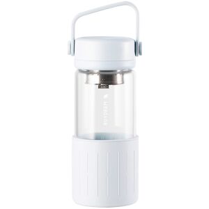 Sticlă de ceai cu infuzor BUYDEEM DG42, 300 ml, Protecție din silicon, Alb