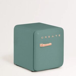 Mini frigider retro CREATE verde salvie de 48 litri cu mâner auriu roz - Mini-frigidere