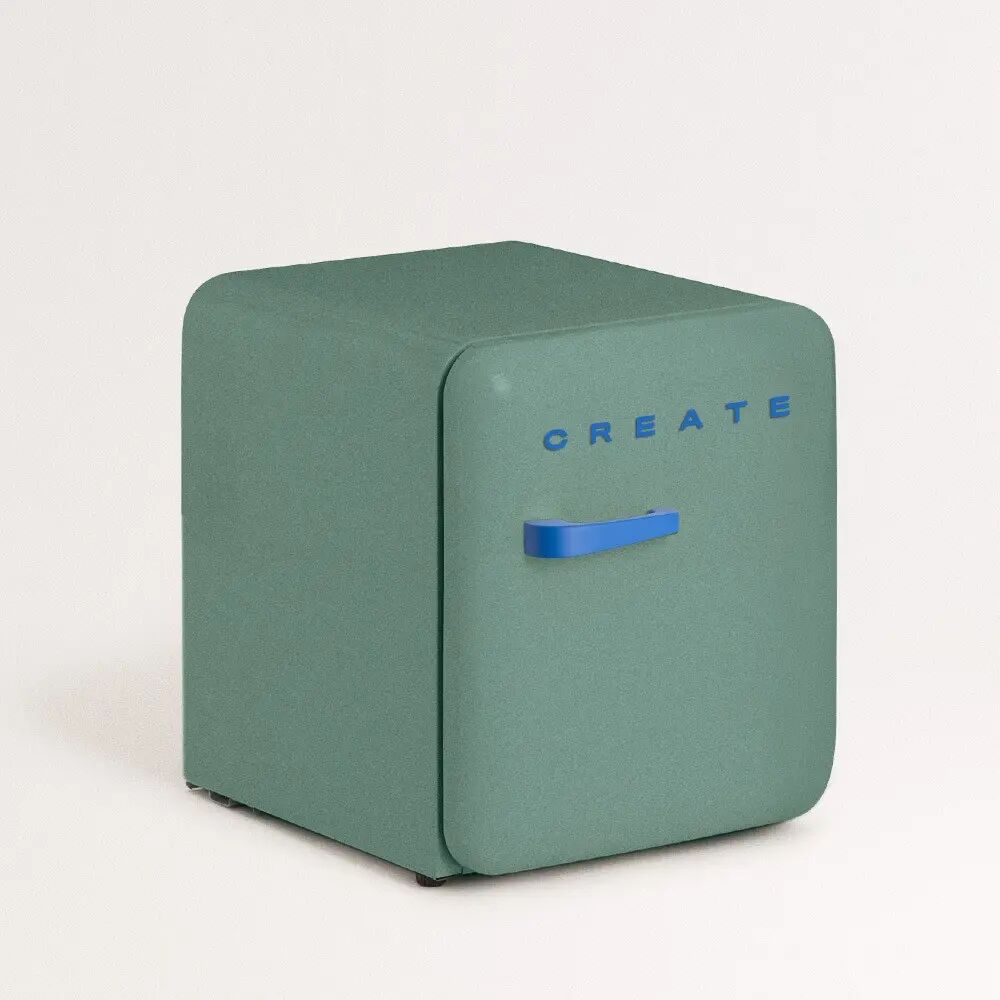 Frigider minibar Retro, CREATE, 48 litri, sage/albastru