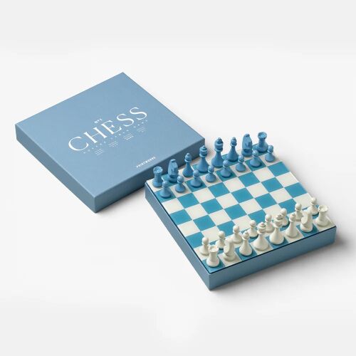 Printworks Klasszikus Kék Sakk Készlet táblával és dobozzal