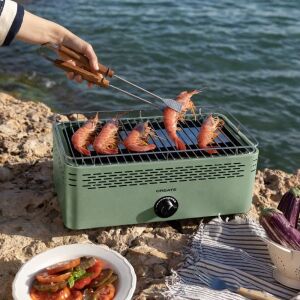 CREATE BBQ Compact градински чай преносима скара на дървени въглища със скариди на брега на морето - Барбекю на маса