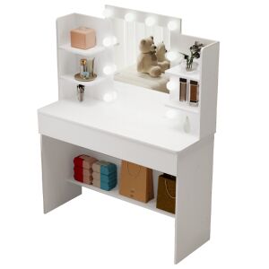 Kozmetický stolík s LED zrkadlom, moderný loftový štýl