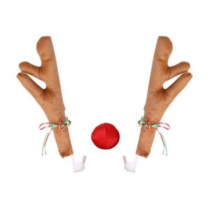 Dekoracja samochodu, Boże Narodzenie, poroże renifera i czerwony nos, KSN84, eCarla 143471492 - Dekoracja świąteczna