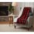 Pepita red and black plaid electric blanket draped over chair