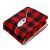 Folded Pepita electric heated blanket, red and black plaid